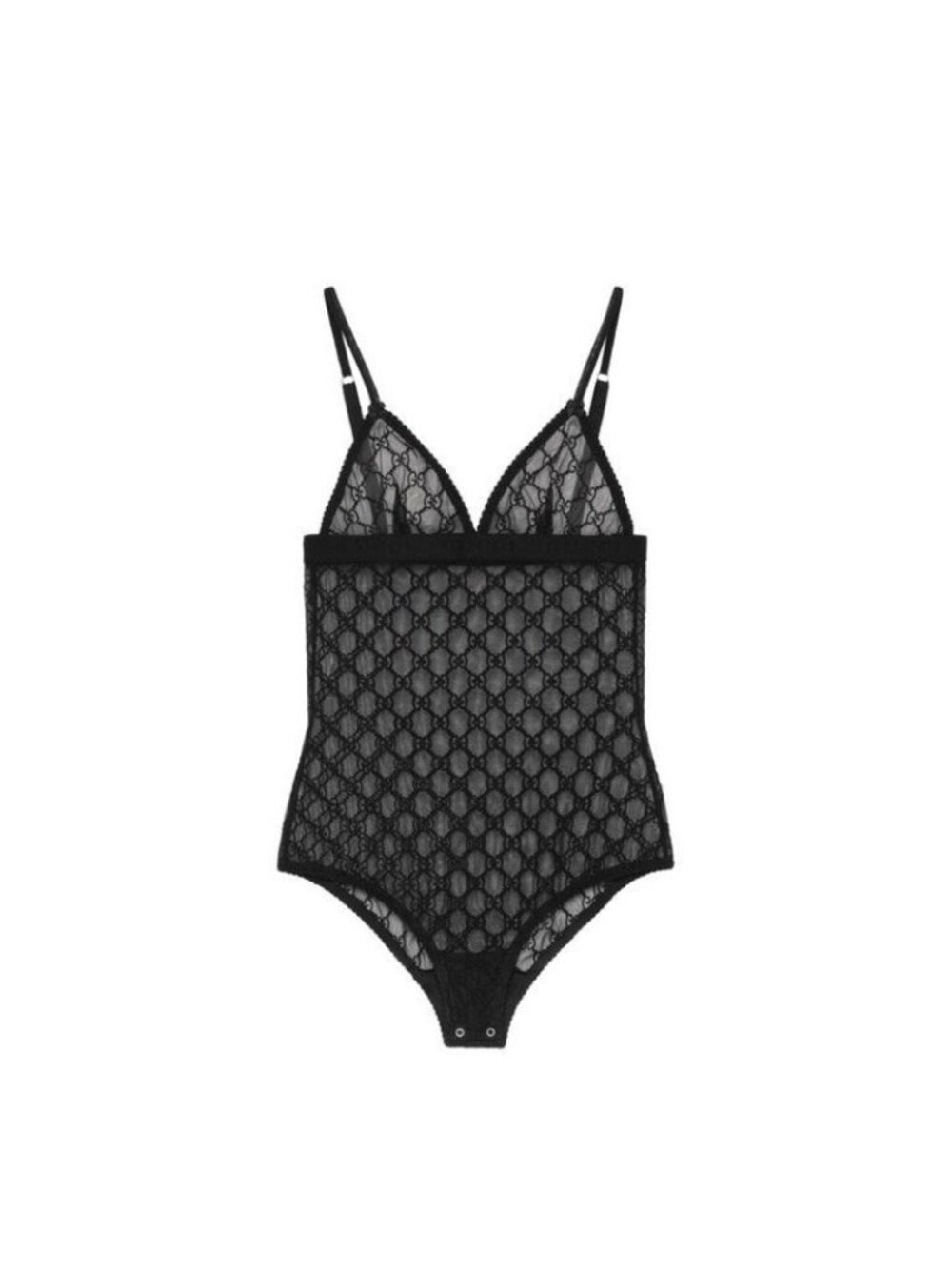 NWT Gucci GG Tulle Bodysuit in Black Size M 100% Authentic